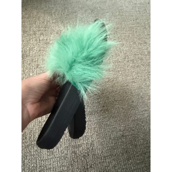 Ugg mint green fuzzier Sherpa lined slide sandals womens 7 - Picture 3 of 8